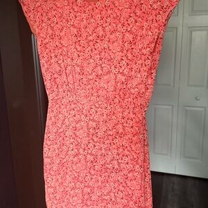 Madewell Pink Floral 100% Silk Mini Dress